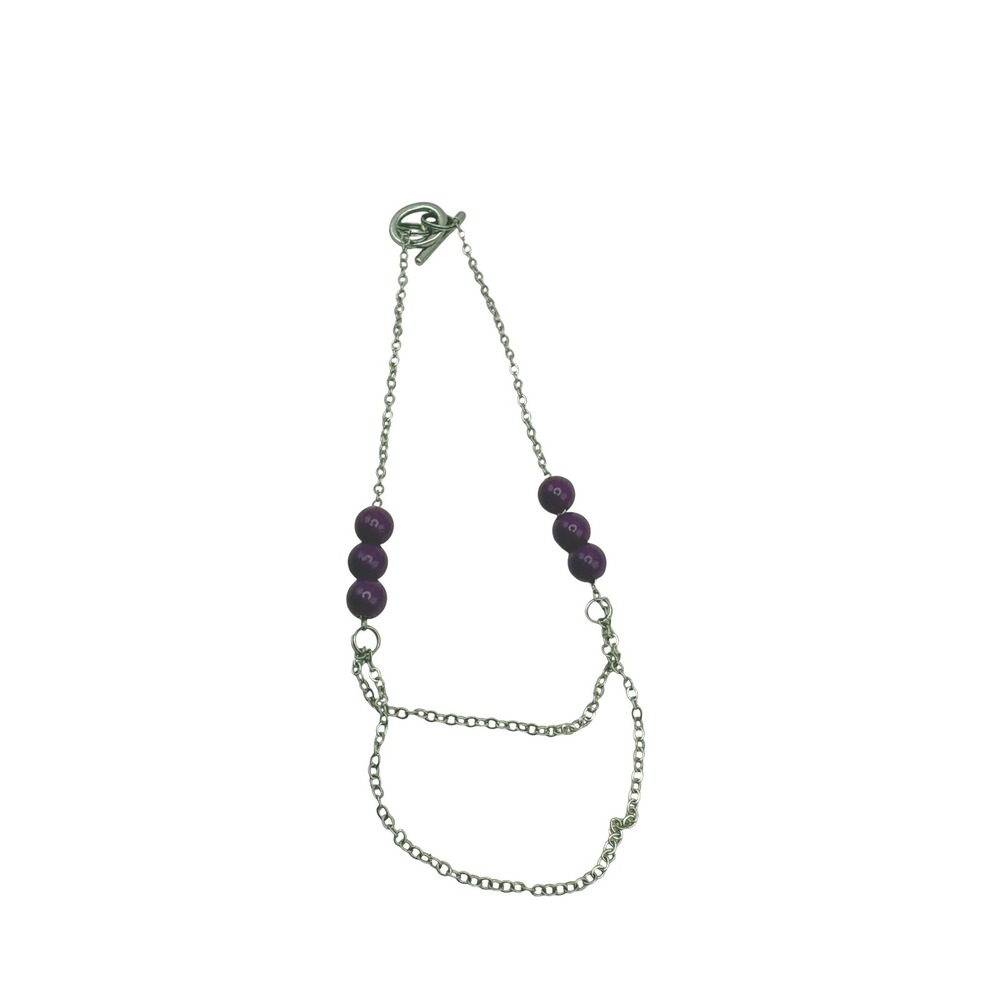 Handmade Purple and Silver Beaded Necklace for 18 Inch‎ Dolls American Girl Fits
